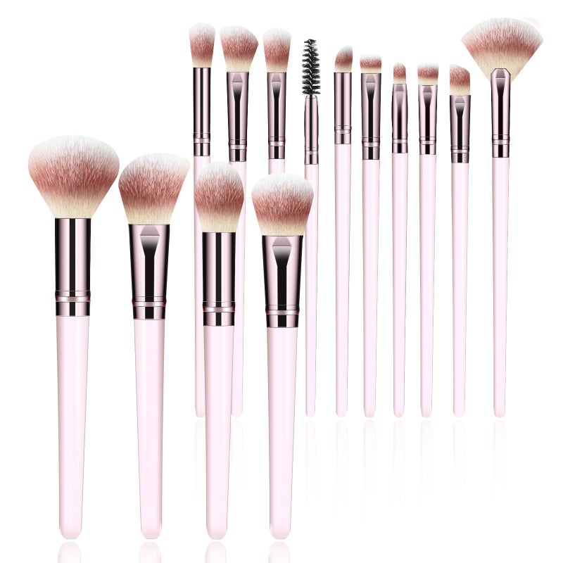 SOYOK Makeup Brush Set, Premium Synthetic 14 Pcs Makeup Brushes, Travel Makeup Brush Set for Foundation, Concealer, Blush and Eyeshadow Brush(Pink) - Image 1