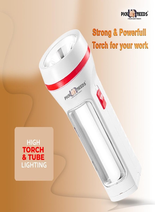 Pick Ur Needs Rechargeable 25W+Tube Emergency Long Range Torch Search Light with Slide Charging Plug (Pack of 2) (Medium) - Image 3