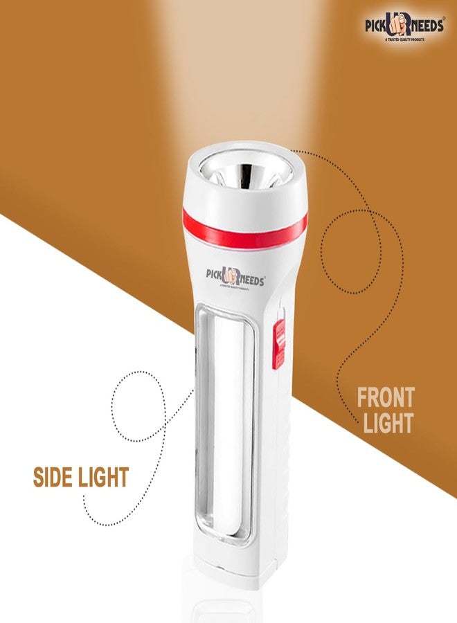 Pick Ur Needs Rechargeable 25W+Tube Emergency Long Range Torch Search Light with Slide Charging Plug (Pack of 2) (Medium) - Image 2