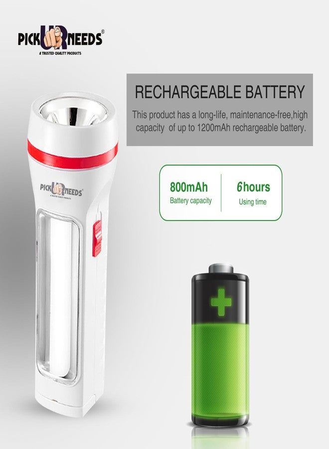 Pick Ur Needs Rechargeable 25W+Tube Emergency Long Range Torch Search Light with Slide Charging Plug (Pack of 2) (Medium) - Image 4