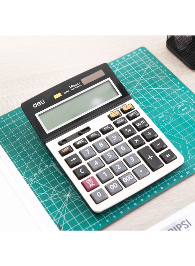 ديلي آلة حاسبة مكتبية 14 رقم بمراجعة وتصحيح 150 خطوة سطح معدني ألوان متعددة 3.75 x 13.5 x 18.5 سم 141406 - Image 5