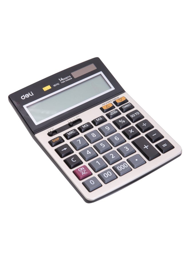 ديلي آلة حاسبة مكتبية 14 رقم بمراجعة وتصحيح 150 خطوة سطح معدني ألوان متعددة 3.75 x 13.5 x 18.5 سم 141406 - Image 3