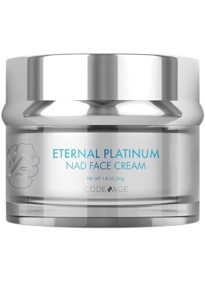 Codeage Eternal Platinum NAD Face Cream, Resveratrol, Collagen, Niacinamide Hyaluronic Acid, Vitamin C & E, Aloe Vera, Shea Butter, Skin Care Wrinkles Moisturizer Firming Tightening, Neck Facial Cream, 1.8 Oz  - Image 1