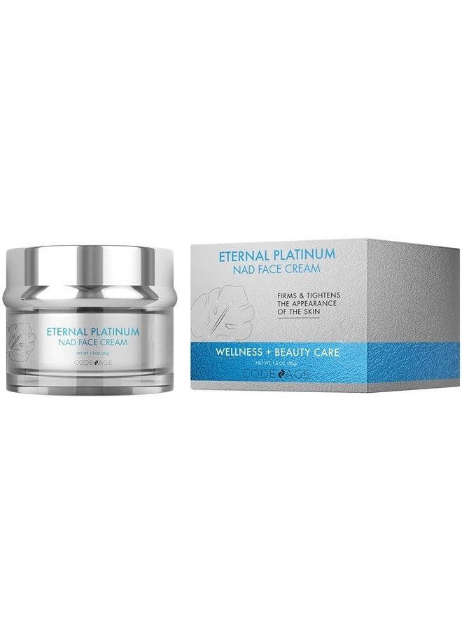 Codeage Eternal Platinum NAD Face Cream, Resveratrol, Collagen, Niacinamide Hyaluronic Acid, Vitamin C & E, Aloe Vera, Shea Butter, Skin Care Wrinkles Moisturizer Firming Tightening, Neck Facial Cream, 1.8 Oz  - Image 2
