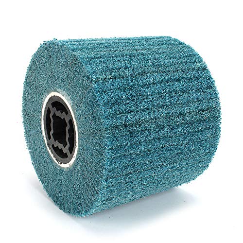 Baisiky 120x100x19mm Non-Woven Abrasive Wire Drawing Polishing Burnishing Wheel Flap Brush for Surface Treatment Stainless Steel, Aluminum, Copper, and More - 320 Grit - Image 1