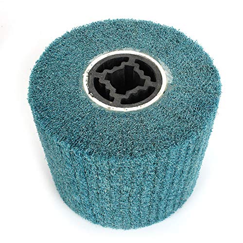Baisiky 120x100x19mm Non-Woven Abrasive Wire Drawing Polishing Burnishing Wheel Flap Brush for Surface Treatment Stainless Steel, Aluminum, Copper, and More - 320 Grit - Image 4
