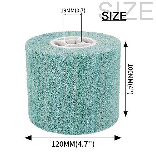 Baisiky 120x100x19mm Non-Woven Abrasive Wire Drawing Polishing Burnishing Wheel Flap Brush for Surface Treatment Stainless Steel, Aluminum, Copper, and More - 320 Grit - Image 2