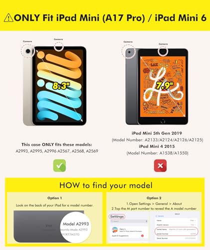 Infiland حافظة INFILAND لجهاز iPad mini 7، حافظة لجهاز iPad mini الجيل السابع (A17 Pro) / الجيل السادس 8.3 بوصة 2024/2021، ظهر شفاف وغطاء واقي من جلد PU مع دعم لحامل القلم وشحن لاسلكي، بنفسجي - Image 2