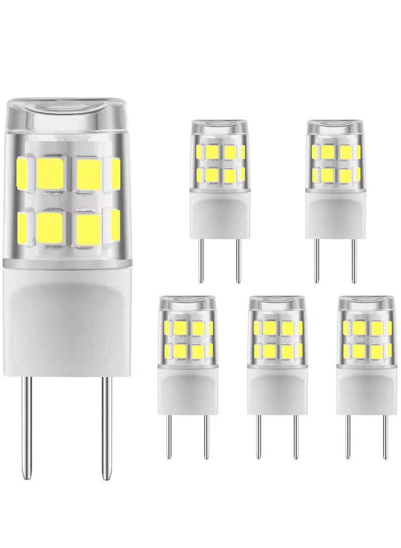 G8 LED Bulb 2W, 20W Halogen Equivalent, 6000K White Light, Bi-Pin G8 Base, Non-Dimmable, AC110/120/130V, Pack of 6 (Bright White Light) - Image 1