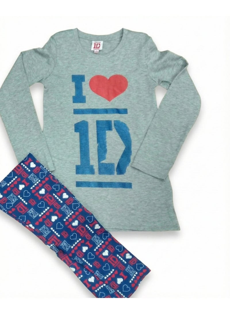 ون دايركشن بيجامة بأكمام طويلة من فرقة ون دايركشن من إنتاج كيدز تي في100%قطن خالص - Image 1