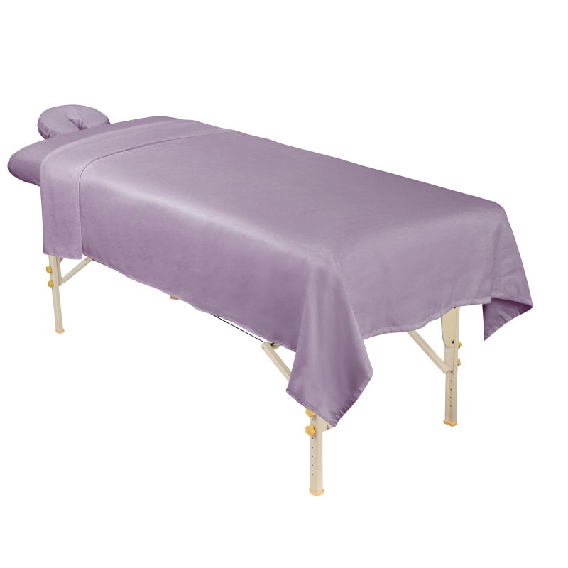 ForPro Professional Collection Premium Microfiber 3-Piece Massage Sheet Set, Lavender, Ultra-Light, Stain and Wrinkle-Resistant Includes Massage Flat and Fitted Sheet and Massage Face Rest Cover - Image 3