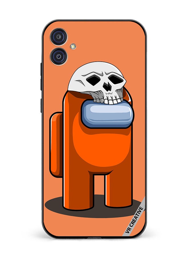 VR CREATIVE Protective Case Cover For Samsung Galaxy M04/F04 Orange Game Among Us In Halloween Design Multicolour - Image 1