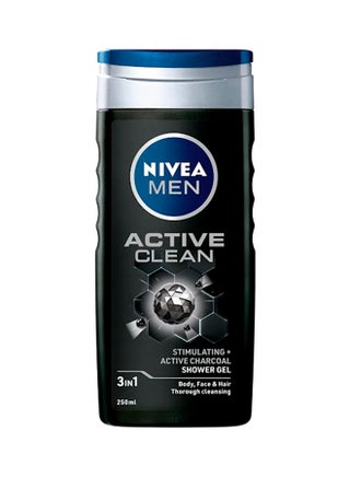 3 in 1 Active Clean Charcoal Shower Gel  Body, Face & Hair Thorough cleansing