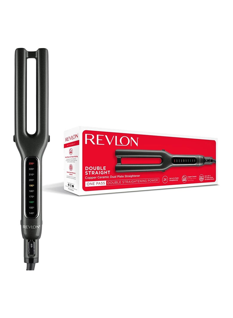 Revlon DOUBLE STRAIGHT Copper Ceramic Dual Plate Straightener - Image 1