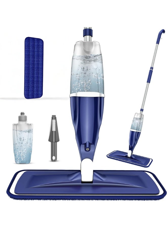 Microfiber Spray Mop for Floors – Wet & Dry Mop for Hardwood, Tile, Laminate, Vinyl, Marble, Ceramic with 1 Washable and Reusable Pad, 360° Rotating Head, Refillable Water Bottle, Perfect for Home, Office, Pets, Tight Spaces, Floor Cleaning and Multi-Surface Use - Image 1