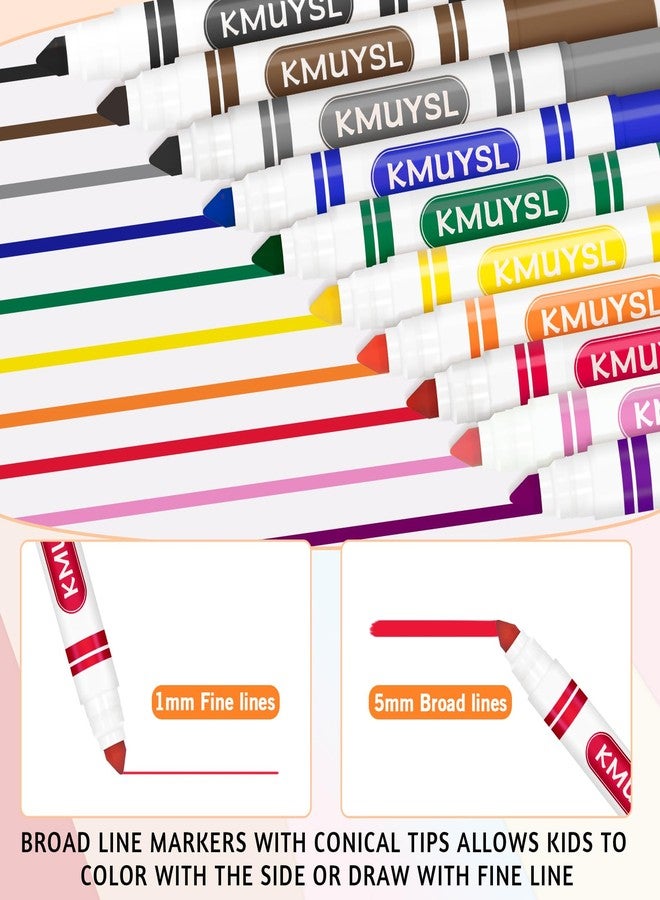 KMUYSL Washable Markers Bulk, Assorted Colors - Broad Line Conical Tip Coloring Markers for Kids, School Art Supplies & Back to School Supplies, Teacher Classroom Must Haves (16 Colors, 192 Pcs) - Image 2