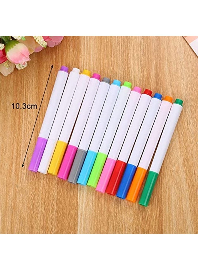 Generic Markers Cancellable Whiteboard Markers 12 Colors Dry Cancelling Marker Blackboard Window and Glass 12PCS  - Image 2