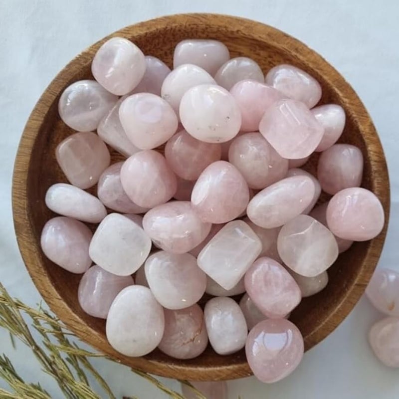 Crystal Rose Quartz Healing Tumble Stone Vastu Home Decor Feng Shui Showpiece Office Meditation Gift Rose Quartz Tumble  - Image 1