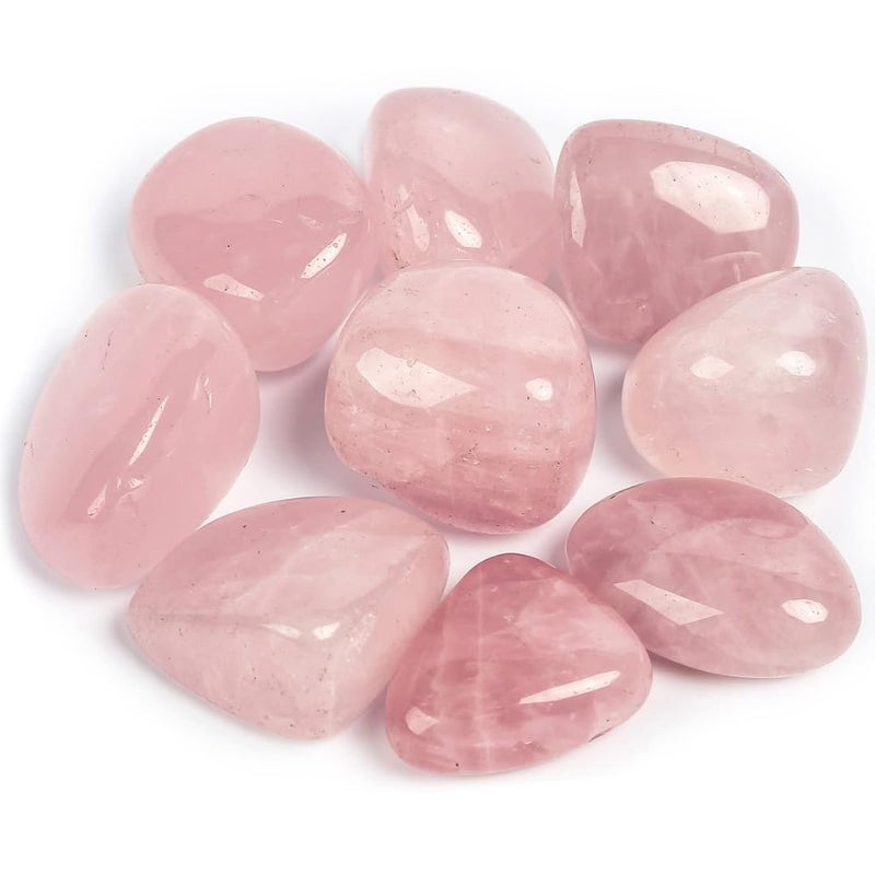 Crystal Rose Quartz Healing Tumble Stone Vastu Home Decor Feng Shui Showpiece Office Meditation Gift Rose Quartz Tumble  - Image 2