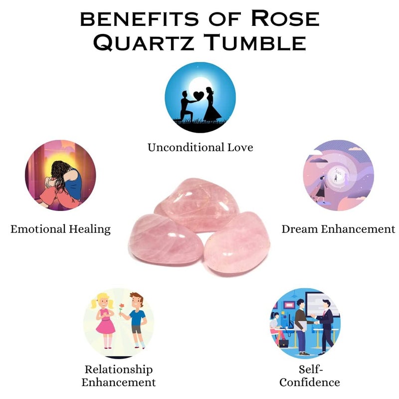 Crystal Rose Quartz Healing Tumble Stone Vastu Home Decor Feng Shui Showpiece Office Meditation Gift Rose Quartz Tumble  - Image 4