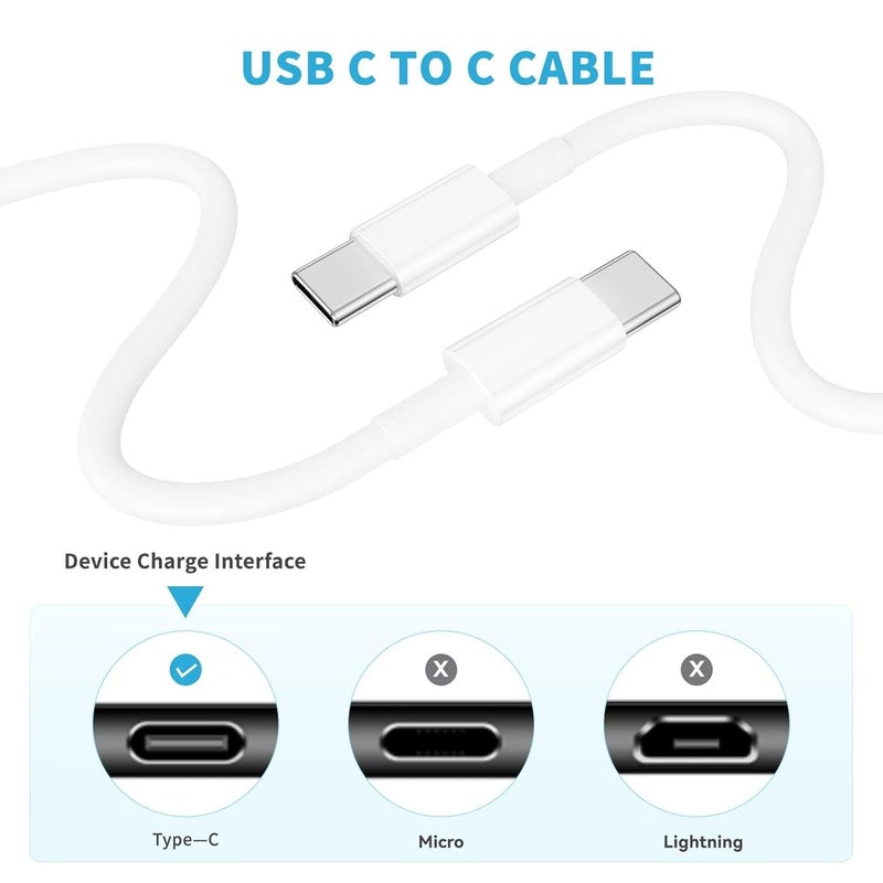 USB C to USB C Cable 3FT 60W Yellow Type C Fast Charging Cord for iPhone Samsung Galaxy and MacBook Air - Image 5