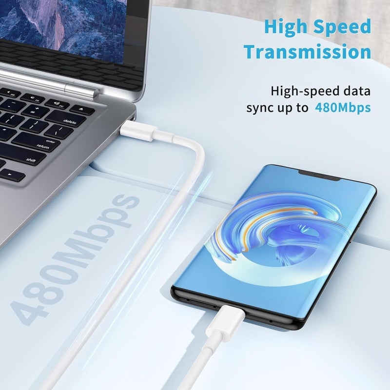 USB C to USB C Cable 3FT 60W Yellow Type C Fast Charging Cord for iPhone Samsung Galaxy and MacBook Air - Image 4