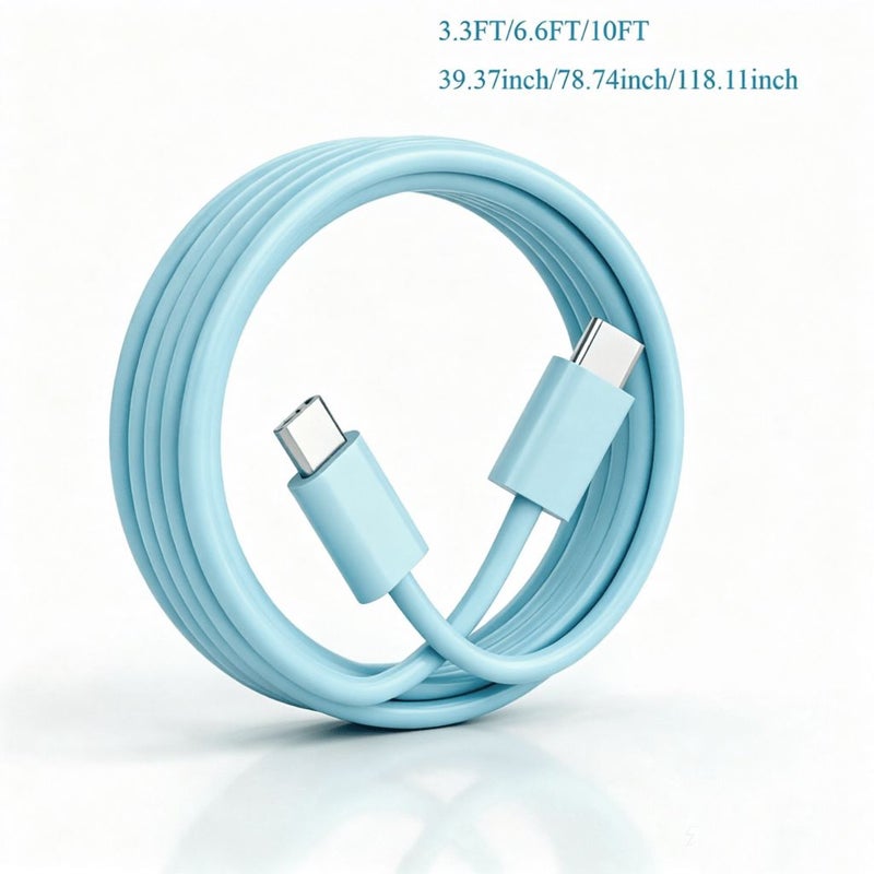 USB C to USB C Cable 3FT 60W Yellow Type C Fast Charging Cord for iPhone Samsung Galaxy and MacBook Air - Image 2