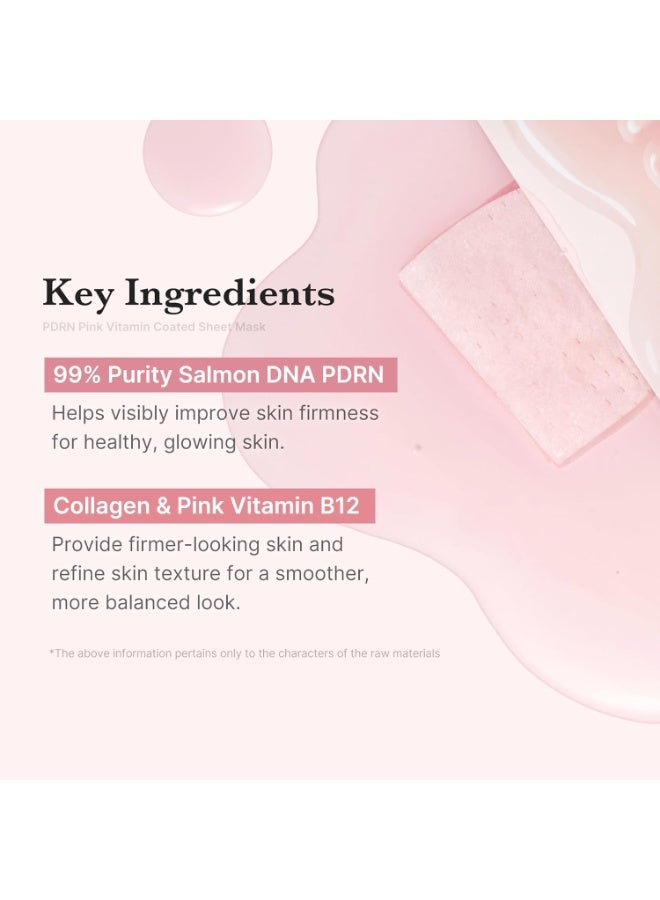 medicube Salmon DNA PDRN Pink Vita Coating Sheet Mask 10EA - Korean sheet mask for glass skin - Luxurious Home care Mask for Hydration, Firming, and Even Skin Tone, Korean skin care (22g 0.77 x 10ea) - Image 4