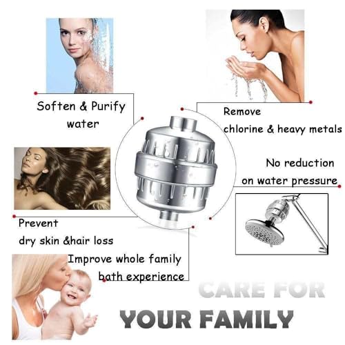 Sweedum 15 Stage Shower Head Filter For Hard Water - Remove Chlorine, Heavy Metals and Other Sediments - Vitamin C Water Softener - Reduce Dry Skin, Itchy Scalp - High Output Shower Water Filter - Image 3