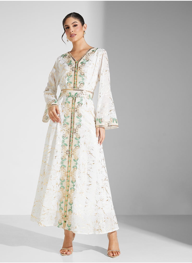 Khizana Embroidered Jalabiya  - Image 1