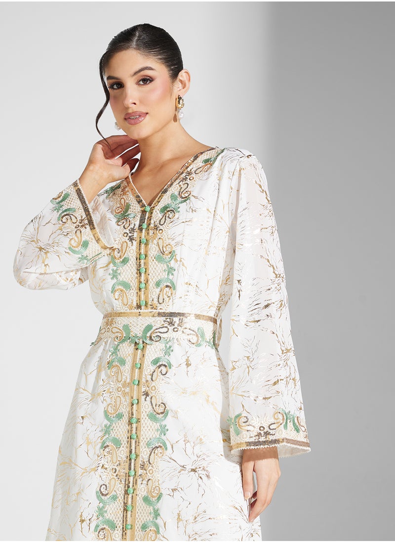 Khizana Embroidered Jalabiya  - Image 3
