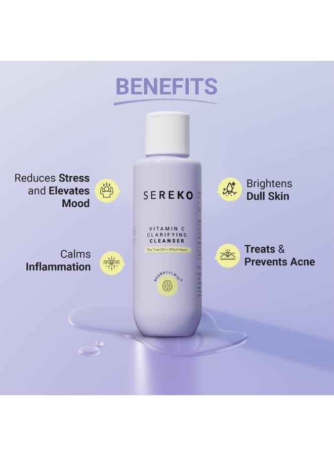SEREKO Vitamin C Clarifying Clencer  |  Face Wash for Glowing & Brightening Skin For Women | Remove Dirt, Dead Skin, Excess Oil, Reduce Active Acne & Dark Spots | Suitable for All Skin Types | Gel to Foam 15ml - Image 2