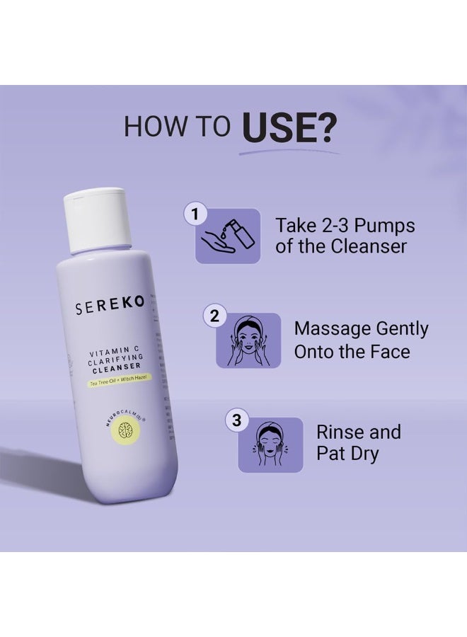 SEREKO Vitamin C Clarifying Clencer  |  Face Wash for Glowing & Brightening Skin For Women | Remove Dirt, Dead Skin, Excess Oil, Reduce Active Acne & Dark Spots | Suitable for All Skin Types | Gel to Foam 15ml - Image 4