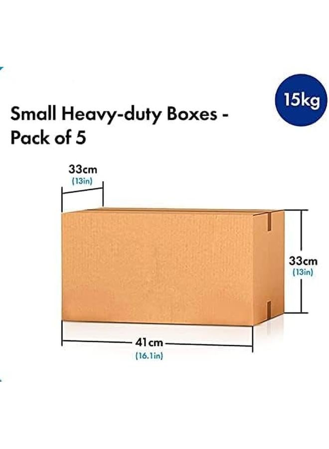 إي سي في في 5 عبوات من صناديق الكرتون المقوى لنقل الشحن والتعبئة بجدار مزدوج 100 بالمائة من الورق المقوى المموج القابل لإعادة التدوير صناديق متحركة 41 × 33 × 33 سم - Image 2