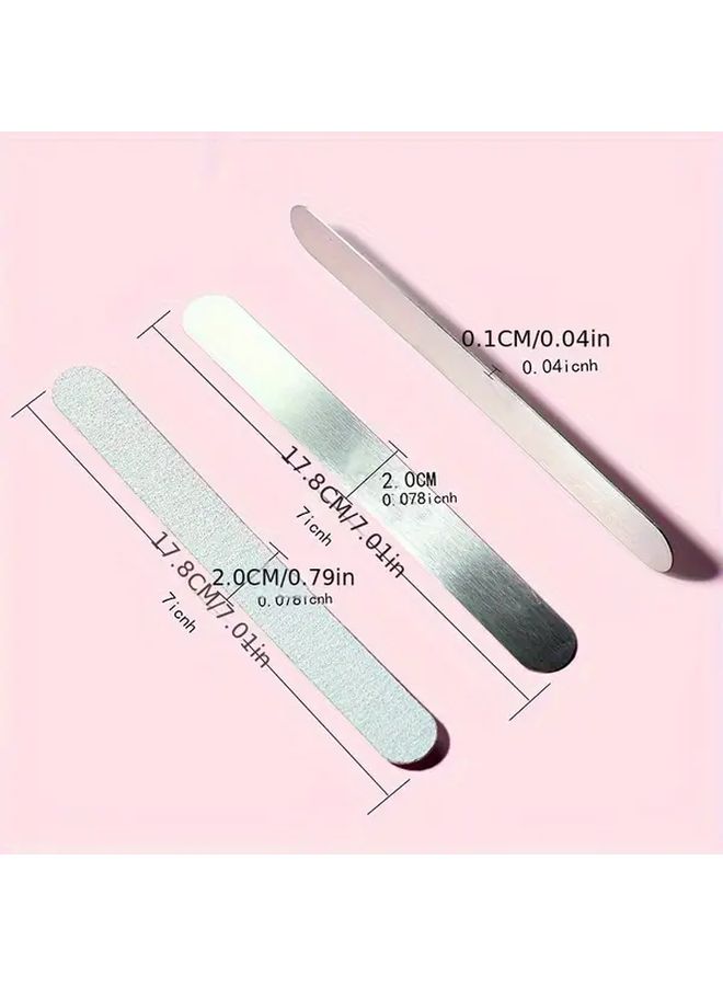 100 Pieces 80 Grit Straight Sandpaper Nail Files With Removable Stainless Steel Plate For Coarse Filing - Image 4