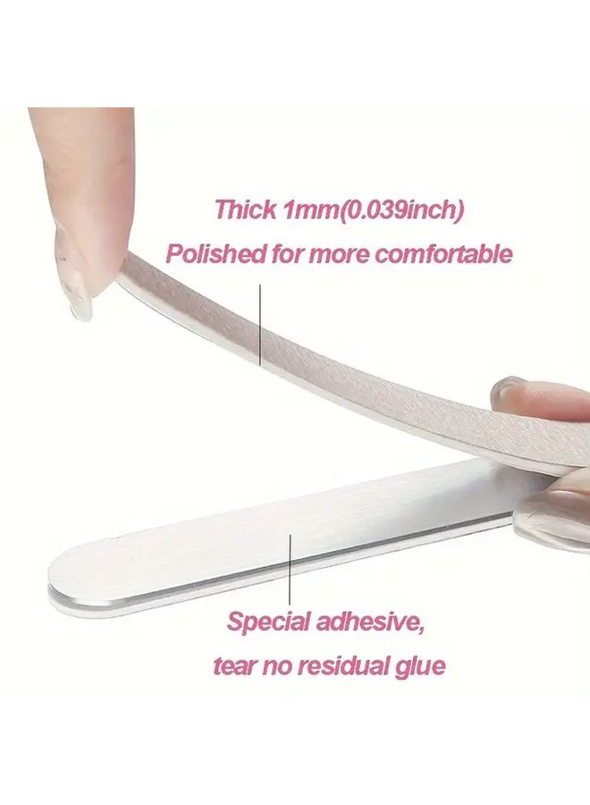100 Pieces 80 Grit Straight Sandpaper Nail Files With Removable Stainless Steel Plate For Coarse Filing - Image 5