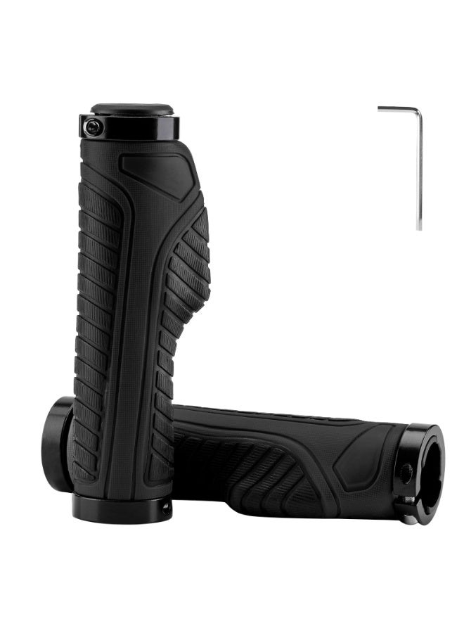 Bukela Mountain Bike Grips Handlebar Bicycle Handlebar Grips Bike Handle Grips Double Aluminum Clamp Lock On Grips for MTB BMX Mountain Bike Handle Bar Ends Black Grey Red Green Visit the ROCKBROS Store - Image 1