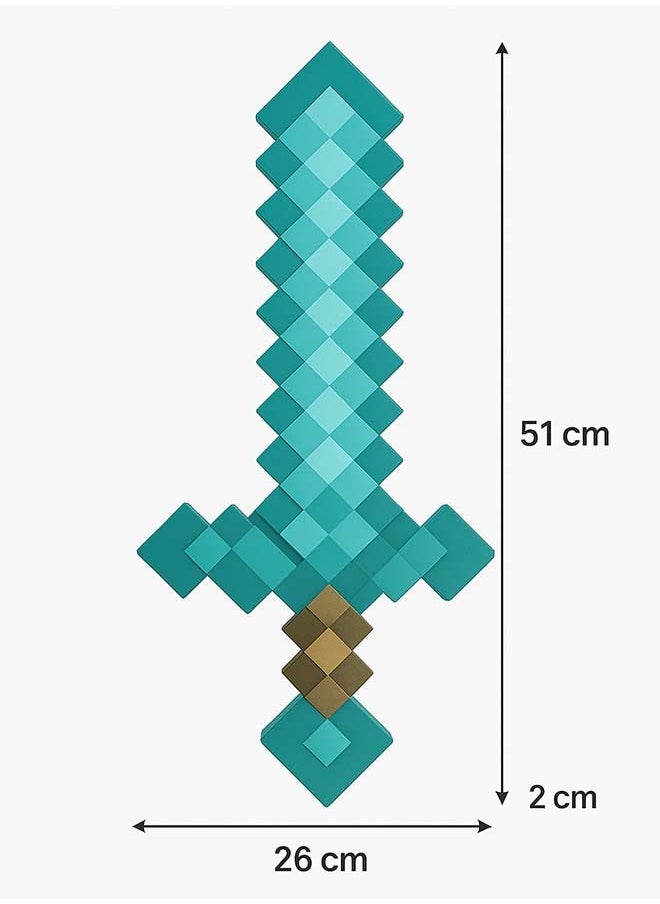 YIM-VIBEHAUS Toy Weapon, Diamond Enchanted Sword Costume Accessory, Plastic Video Game Inspired Toy Replica, Blue, 20.25 Inch Length  - Image 5