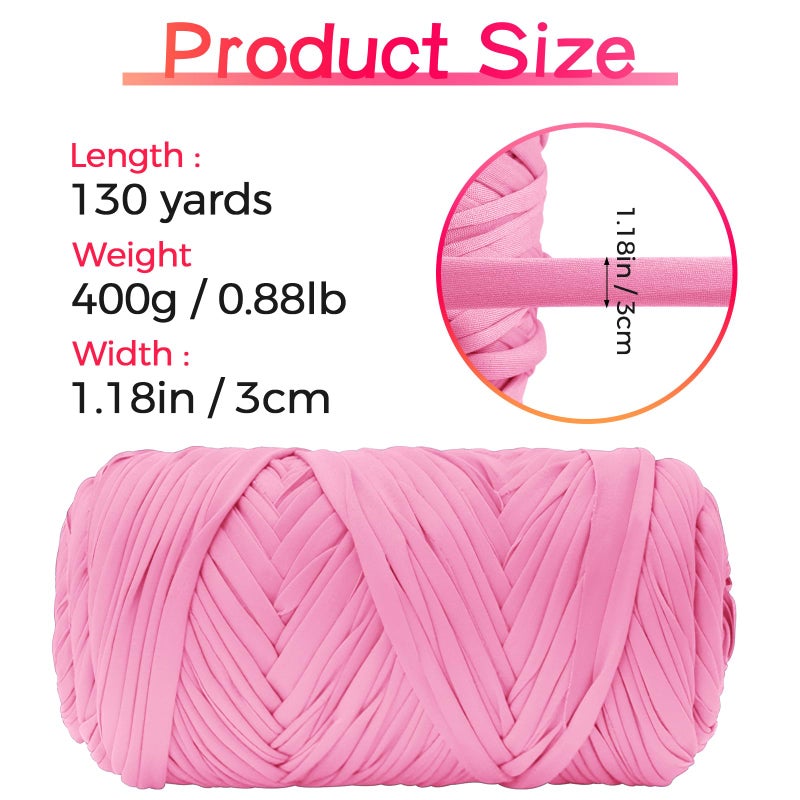 BHUCUTU T Shirt Yarn 130 Yards Beginner Crochet Tshirt Yarn 400g Elastic Fabric Thick T-Shirt Yarns for Crocheting, Knitting Bags, Baskets, Rugs, Coasters, DIY Crafts, Home Decor (Coffee) - Image 2