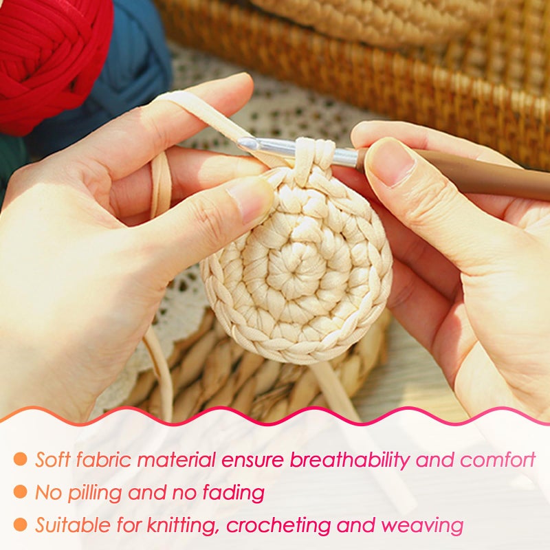 BHUCUTU T Shirt Yarn 130 Yards Beginner Crochet Tshirt Yarn 400g Elastic Fabric Thick T-Shirt Yarns for Crocheting, Knitting Bags, Baskets, Rugs, Coasters, DIY Crafts, Home Decor (Coffee) - Image 3