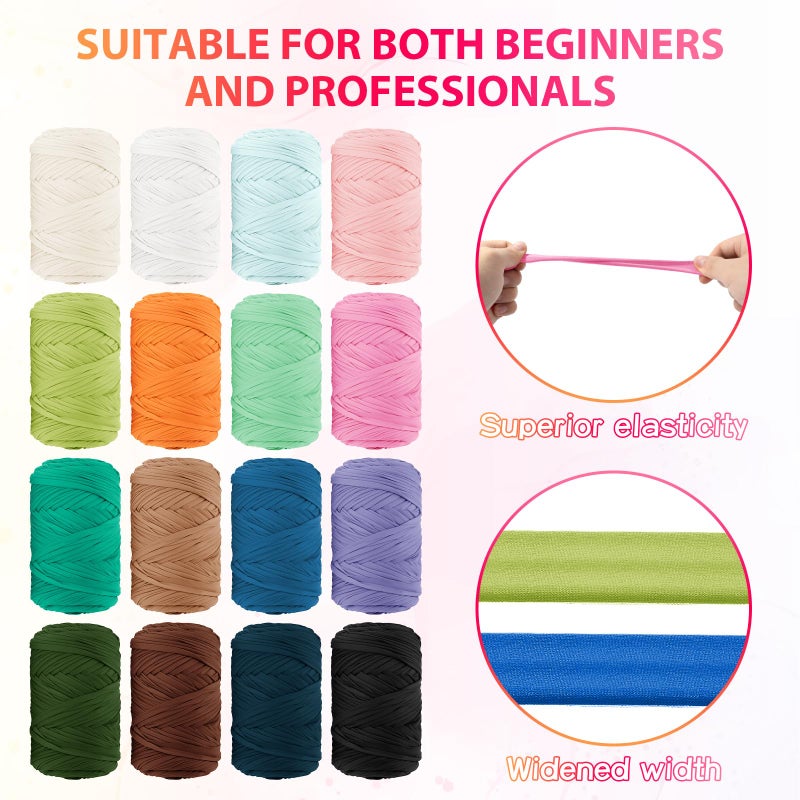 BHUCUTU T Shirt Yarn 130 Yards Beginner Crochet Tshirt Yarn 400g Elastic Fabric Thick T-Shirt Yarns for Crocheting, Knitting Bags, Baskets, Rugs, Coasters, DIY Crafts, Home Decor (Coffee) - Image 4