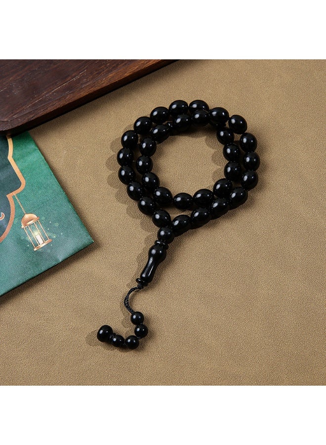NIBEMINENT 33 Muslim Prayer Beads Black/13mm