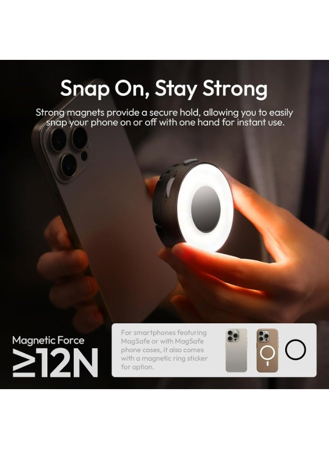 ULANZI ML05 Selfie Light for iPhone, Dual Magnetic Maglock LED Phone Selfie Ring Light with Mirror, 9000K CRI≥97 Full Angle Portable Smartphone Fill Lighting for Travel Vlog Photo Video Recording - Image 3