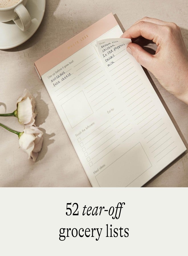 Kunitsa Co. Waste Less - Track Perishables and Reduce Food Waste, Magnetic Meal Planner Pad and Grocery List, 52 Tear-Off Pages, 8 x 6 Inches - Image 4