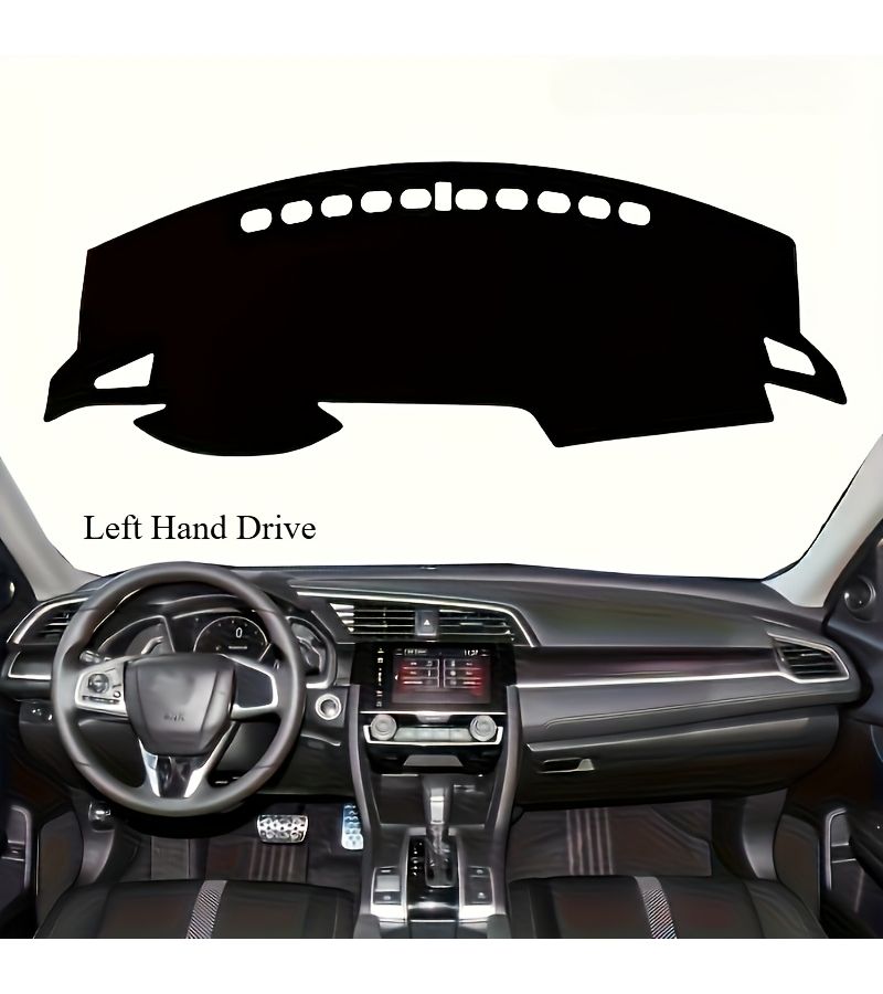 Black Dashboard Sunshade Cover For Civic 2017 2021 Left Hand Drive Front Windshield UV Protection Heat Blocking Sun Visor Pad Car Interior Accessory - Image 3