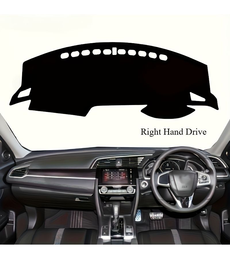 Black Dashboard Sunshade Cover For Civic 2017 2021 Left Hand Drive Front Windshield UV Protection Heat Blocking Sun Visor Pad Car Interior Accessory - Image 4