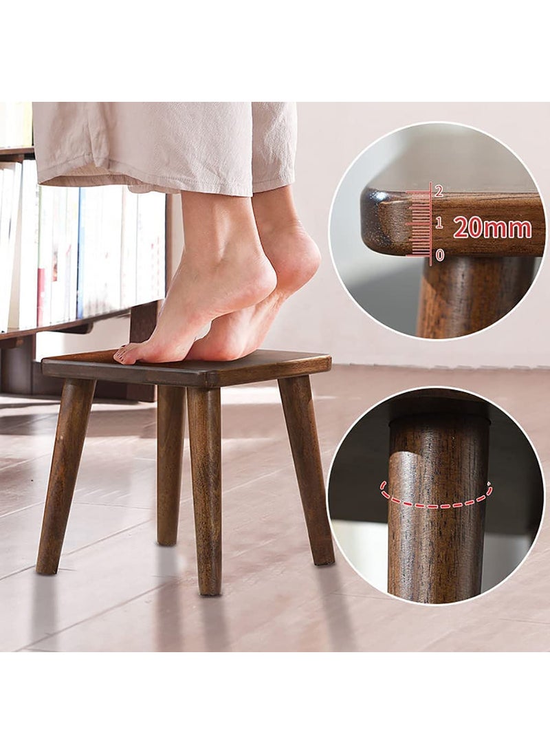 Umark Umark Solid Sheesham Wood Sitting Stool for Home, Wooden Square for Bedroom, Outdoor, Office & Multipurpose Use (10 Inches, Natural Brown Finish)  - Image 3