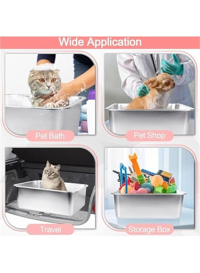 Beauenty XXXL Cat Litter Box Stainless Steel(201) 60X40X20cm - Image 4
