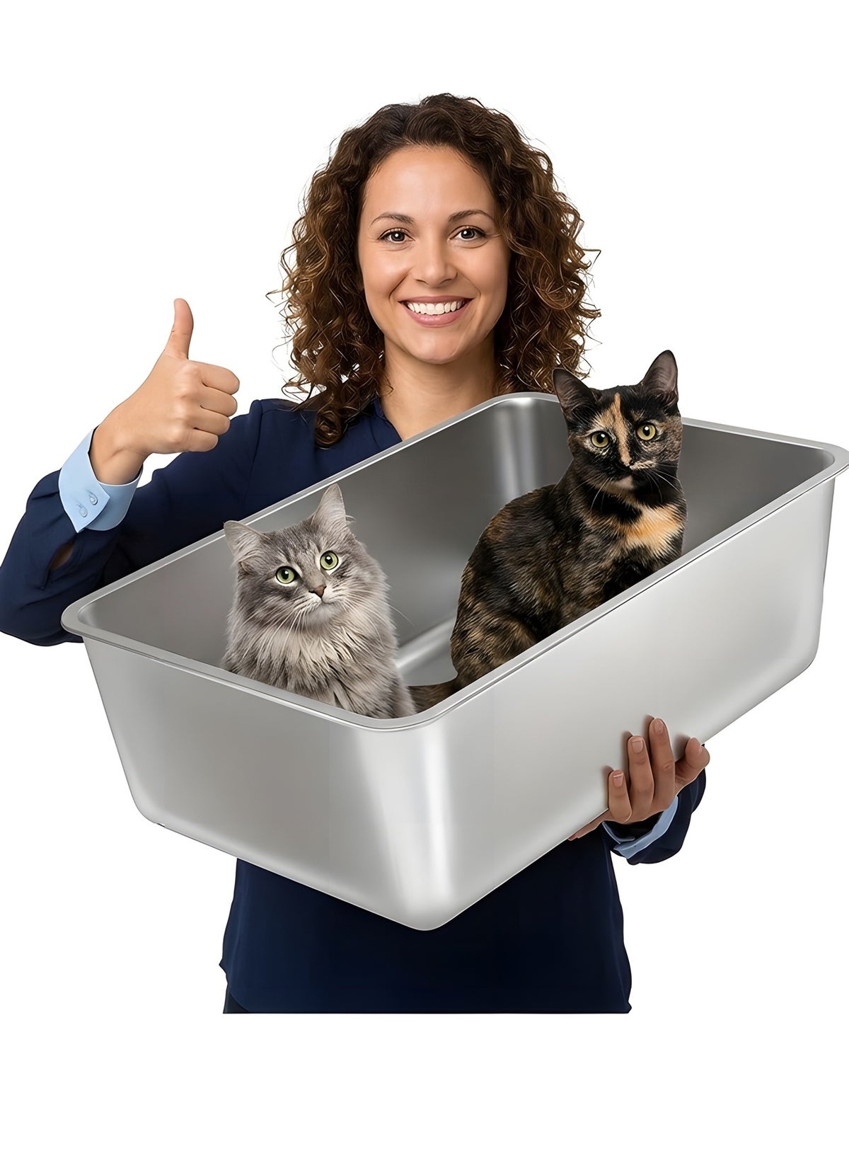 Beauenty Stainless Steel Cat Litter Box - Metal High Sided Cat Pan, Large Stainless Steel Box, Indoor Litter Tray, Non Stick, No Smell, Easy to Clean, Pet Toilet Supplies for Kitten, Kitty, Rabbit - Best Deal Finder