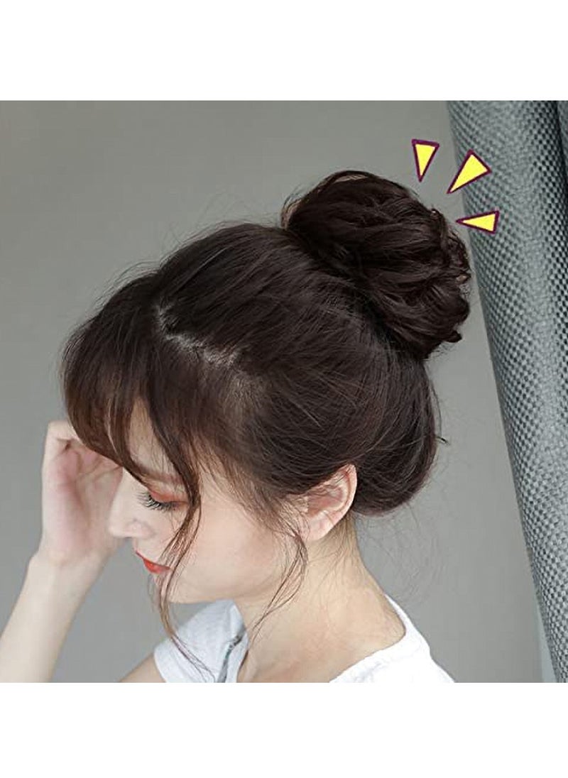 Estelle Messy Hair Bun Scrunchie with Elastic Rubber Band Ponytail Hair Extensions Updo Chignon Donut Ponytail Hairpiece Synthetic Tousled Hair for Women (Color #12H24)  - Image 3